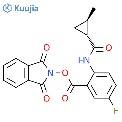 1,3-dioxo-2,3-dihydro-1H-isoindol-2-yl 5-fluoro-2-[(1R,2R)-2-methylcyclopropaneamido]benzoate structure