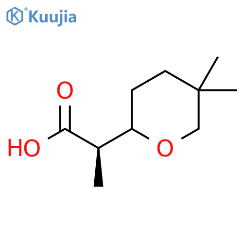 (2R)-2-(5,5-Dimethyloxan-2-yl)propanoic acid structure