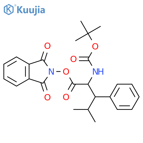 1,3-dioxo-2,3-dihydro-1H-isoindol-2-yl 2-{[(tert-butoxy)carbonyl]amino}-4-methyl-3-phenylpentanoate structure