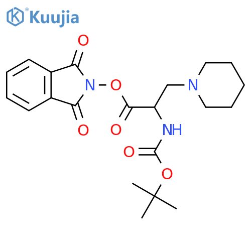 1,3-dioxo-2,3-dihydro-1H-isoindol-2-yl 2-{[(tert-butoxy)carbonyl]amino}-3-(piperidin-1-yl)propanoate structure