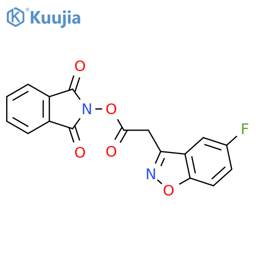 1,3-dioxo-2,3-dihydro-1H-isoindol-2-yl 2-(5-fluoro-1,2-benzoxazol-3-yl)acetate structure