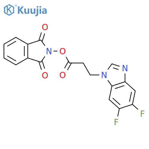 1,3-dioxo-2,3-dihydro-1H-isoindol-2-yl 3-(5,6-difluoro-1H-1,3-benzodiazol-1-yl)propanoate structure