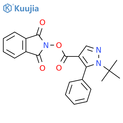 1,3-dioxo-2,3-dihydro-1H-isoindol-2-yl 1-tert-butyl-5-phenyl-1H-pyrazole-4-carboxylate structure