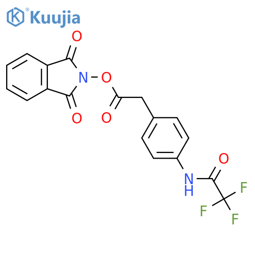 1,3-dioxo-2,3-dihydro-1H-isoindol-2-yl 2-[4-(trifluoroacetamido)phenyl]acetate structure
