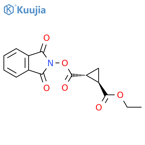 rac-1-(1,3-dioxo-2,3-dihydro-1H-isoindol-2-yl) 2-ethyl (1R,2R)-cyclopropane-1,2-dicarboxylate structure