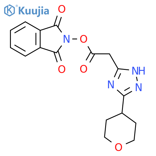 1,3-dioxo-2,3-dihydro-1H-isoindol-2-yl 2-[5-(oxan-4-yl)-4H-1,2,4-triazol-3-yl]acetate structure