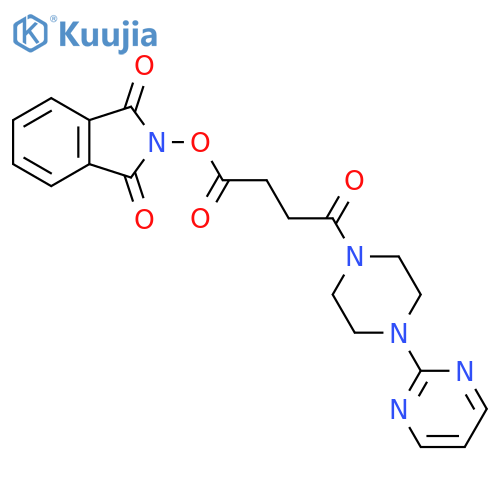 1,3-dioxo-2,3-dihydro-1H-isoindol-2-yl 4-oxo-4-[4-(pyrimidin-2-yl)piperazin-1-yl]butanoate structure