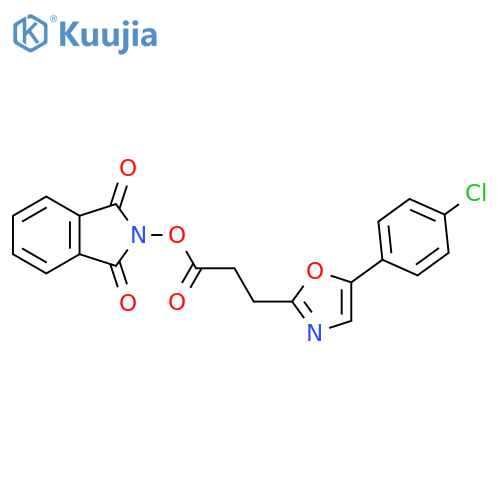 1,3-dioxo-2,3-dihydro-1H-isoindol-2-yl 3-[5-(4-chlorophenyl)-1,3-oxazol-2-yl]propanoate structure