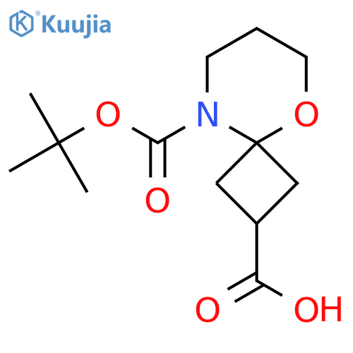 9-[(Tert-butoxy)carbonyl]-5-oxa-9-azaspiro[3.5]nonane-2-carboxylic acid structure