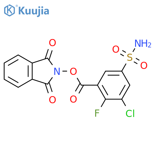 1,3-dioxo-2,3-dihydro-1H-isoindol-2-yl 3-chloro-2-fluoro-5-sulfamoylbenzoate structure