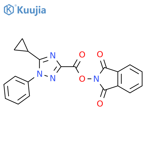 1,3-dioxo-2,3-dihydro-1H-isoindol-2-yl 5-cyclopropyl-1-phenyl-1H-1,2,4-triazole-3-carboxylate structure