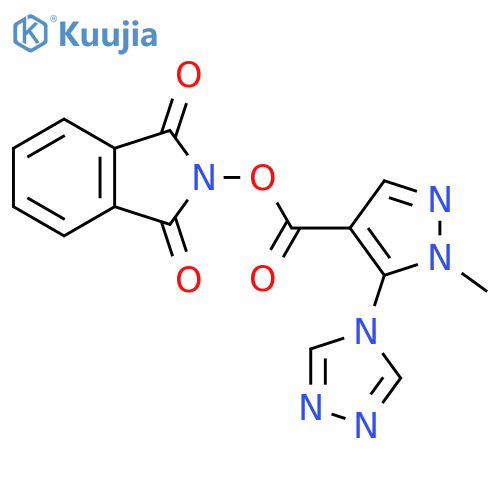 1,3-dioxo-2,3-dihydro-1H-isoindol-2-yl 1-methyl-5-(4H-1,2,4-triazol-4-yl)-1H-pyrazole-4-carboxylate structure