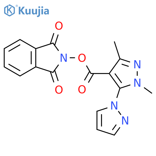 1,3-dioxo-2,3-dihydro-1H-isoindol-2-yl 1,3-dimethyl-5-(1H-pyrazol-1-yl)-1H-pyrazole-4-carboxylate structure