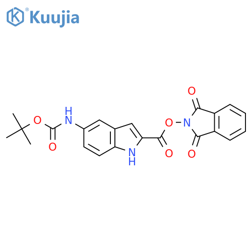 1,3-dioxo-2,3-dihydro-1H-isoindol-2-yl 5-{[(tert-butoxy)carbonyl]amino}-1H-indole-2-carboxylate structure