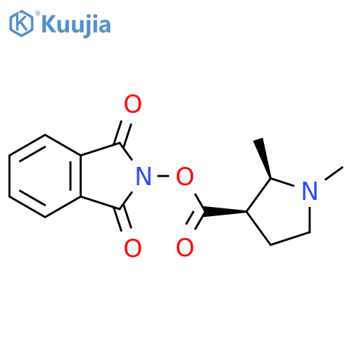 rac-1,3-dioxo-2,3-dihydro-1H-isoindol-2-yl (2R,3R)-1,2-dimethylpyrrolidine-3-carboxylate structure