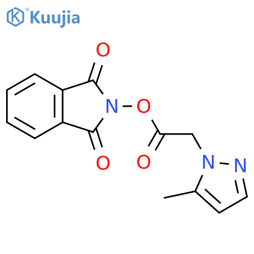 1,3-dioxo-2,3-dihydro-1H-isoindol-2-yl 2-(5-methyl-1H-pyrazol-1-yl)acetate structure