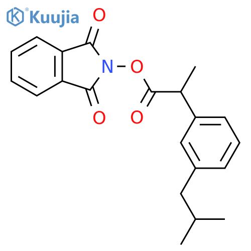 1,3-dioxo-2,3-dihydro-1H-isoindol-2-yl 2-[3-(2-methylpropyl)phenyl]propanoate structure