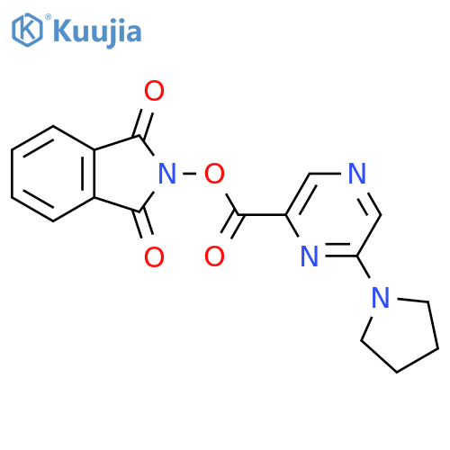 1,3-dioxo-2,3-dihydro-1H-isoindol-2-yl 6-(pyrrolidin-1-yl)pyrazine-2-carboxylate structure