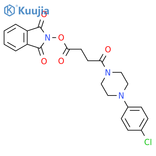 1,3-dioxo-2,3-dihydro-1H-isoindol-2-yl 4-[4-(4-chlorophenyl)piperazin-1-yl]-4-oxobutanoate structure