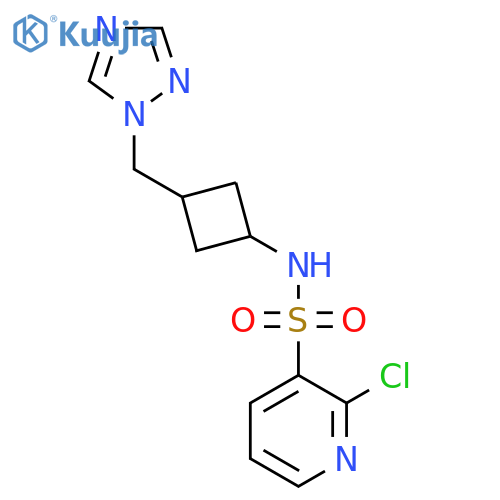2-Chloro-N-[3-(1,2,4-triazol-1-ylmethyl)cyclobutyl]pyridine-3-sulfonamide structure