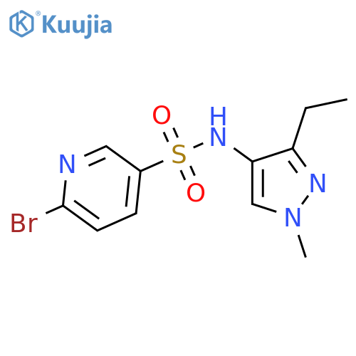 6-bromo-N-(3-ethyl-1-methyl-1H-pyrazol-4-yl)pyridine-3-sulfonamide structure