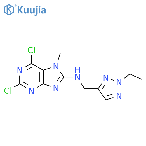 2,6-Dichloro-N-[(2-ethyltriazol-4-yl)methyl]-7-methylpurin-8-amine structure