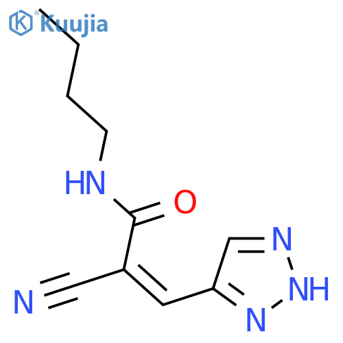N-butyl-2-cyano-3-(1H-1,2,3-triazol-4-yl)prop-2-enamide structure