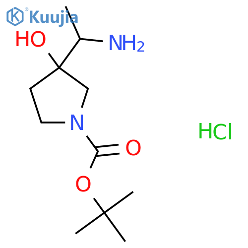 Tert-butyl 3-(1-aminoethyl)-3-hydroxypyrrolidine-1-carboxylate;hydrochloride structure
