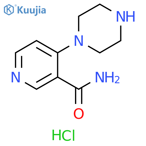 3-Pyridinecarboxamide, 4-(1-piperazinyl)-, hydrochloride (1:2) structure