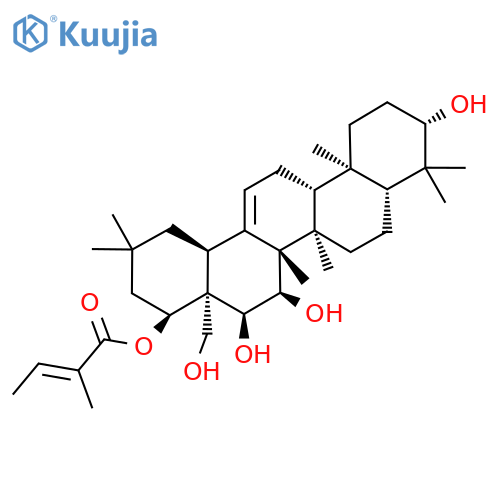 Olean-12-ene-3,15,16,22,28-pentol, 22-(2-methyl-2-butenoate), (3β,15α,16α,22α)- (9CI) structure