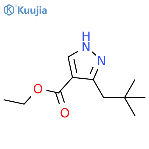 1H-Pyrazole-4-carboxylic acid, 3-(2,2-dimethylpropyl)-, ethyl ester structure