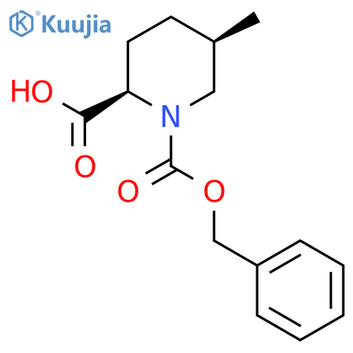 (2R,5R)-5-Methyl-1-phenylmethoxycarbonylpiperidine-2-carboxylic acid structure