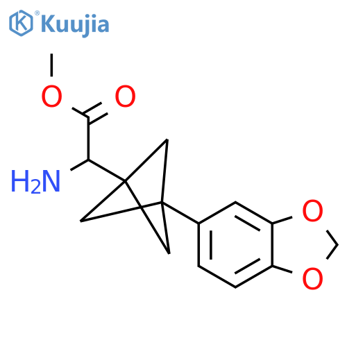 Methyl 2-amino-2-[3-(1,3-benzodioxol-5-yl)-1-bicyclo[1.1.1]pentanyl]acetate structure