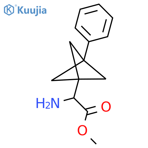 Methyl 2-amino-2-(3-phenyl-1-bicyclo[1.1.1]pentanyl)acetate structure
