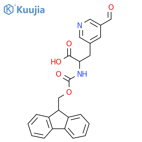 2-({[(9H-fluoren-9-yl)methoxy]carbonyl}amino)-3-(5-formylpyridin-3-yl)propanoic acid structure