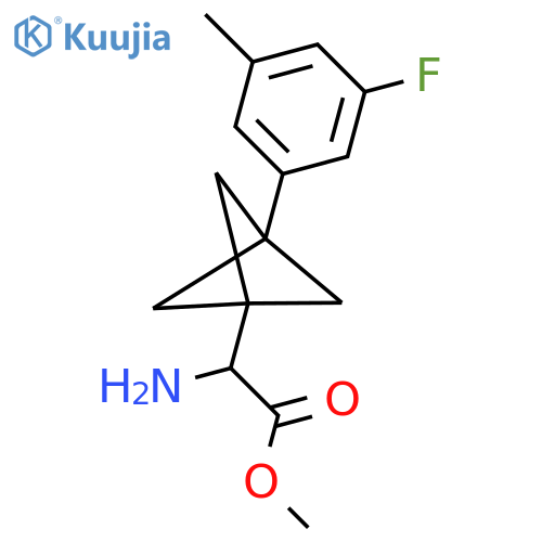 Methyl 2-amino-2-[3-(3-fluoro-5-methylphenyl)-1-bicyclo[1.1.1]pentanyl]acetate structure