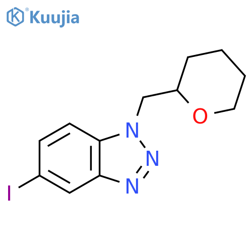 5-iodo-1-[(oxan-2-yl)methyl]-1H-1,2,3-benzotriazole structure