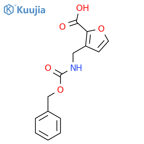 3-(Phenylmethoxycarbonylaminomethyl)furan-2-carboxylic acid structure