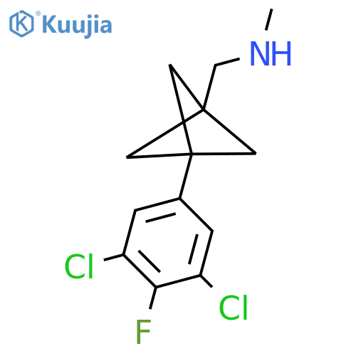 {[3-(3,5-Dichloro-4-fluorophenyl)bicyclo[1.1.1]pentan-1-yl]methyl}(methyl)amine structure