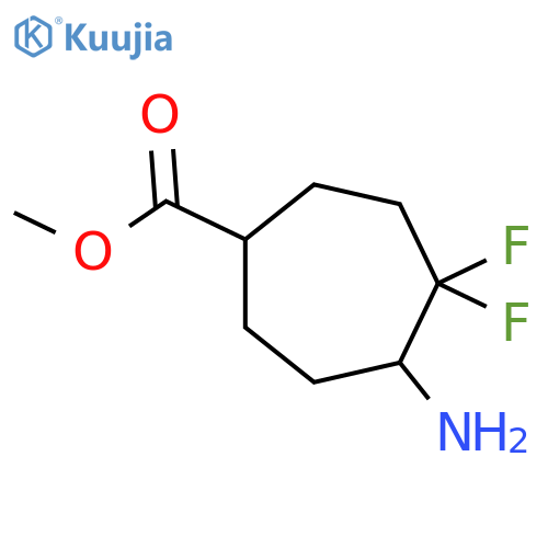 Methyl 5-amino-4,4-difluorocycloheptane-1-carboxylate structure