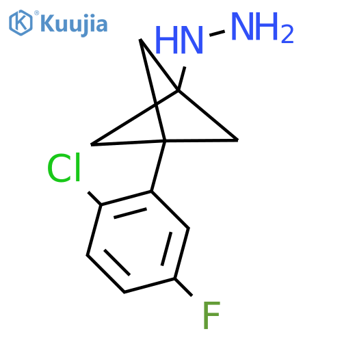 [3-(2-Chloro-5-fluorophenyl)-1-bicyclo[1.1.1]pentanyl]hydrazine structure