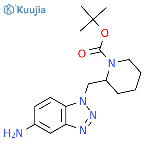 tert-butyl 2-[(5-amino-1H-1,2,3-benzotriazol-1-yl)methyl]piperidine-1-carboxylate structure