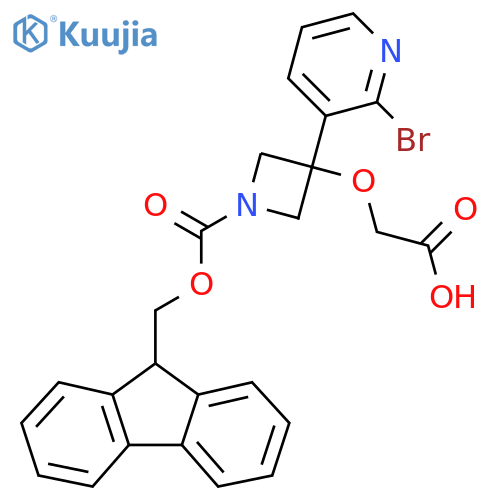 2-{[3-(2-bromopyridin-3-yl)-1-{[(9H-fluoren-9-yl)methoxy]carbonyl}azetidin-3-yl]oxy}acetic acid structure