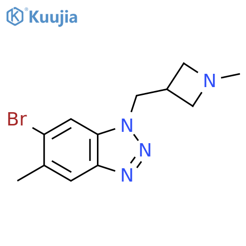 6-bromo-5-methyl-1-[(1-methylazetidin-3-yl)methyl]-1H-1,2,3-benzotriazole structure