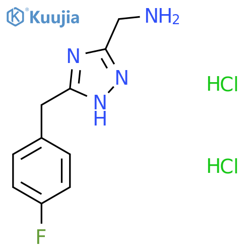 [5-[(4-Fluorophenyl)methyl]-1H-1,2,4-triazol-3-yl]methanamine;dihydrochloride structure
