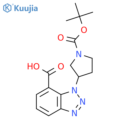 1-{1-[(tert-butoxy)carbonyl]pyrrolidin-3-yl}-1H-1,2,3-benzotriazole-7-carboxylic acid structure