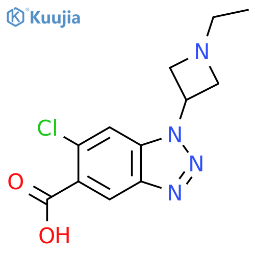 6-chloro-1-(1-ethylazetidin-3-yl)-1H-1,2,3-benzotriazole-5-carboxylic acid structure