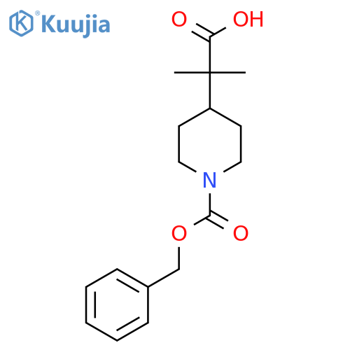2-Methyl-2-(1-phenylmethoxycarbonylpiperidin-4-yl)propanoic acid structure