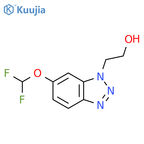 2-[6-(difluoromethoxy)-1H-1,2,3-benzotriazol-1-yl]ethan-1-ol structure