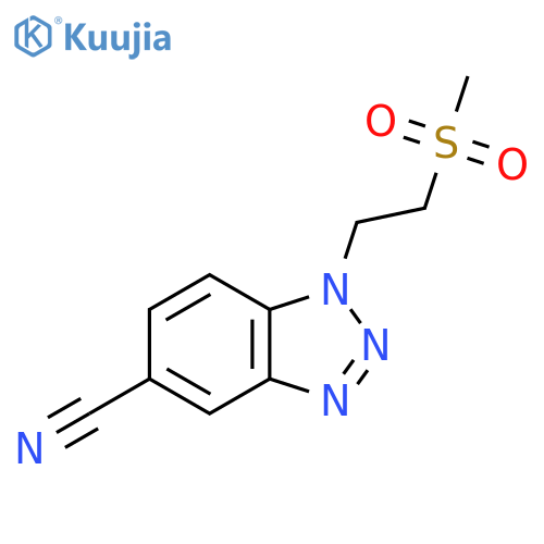 1-(2-methanesulfonylethyl)-1H-1,2,3-benzotriazole-5-carbonitrile structure